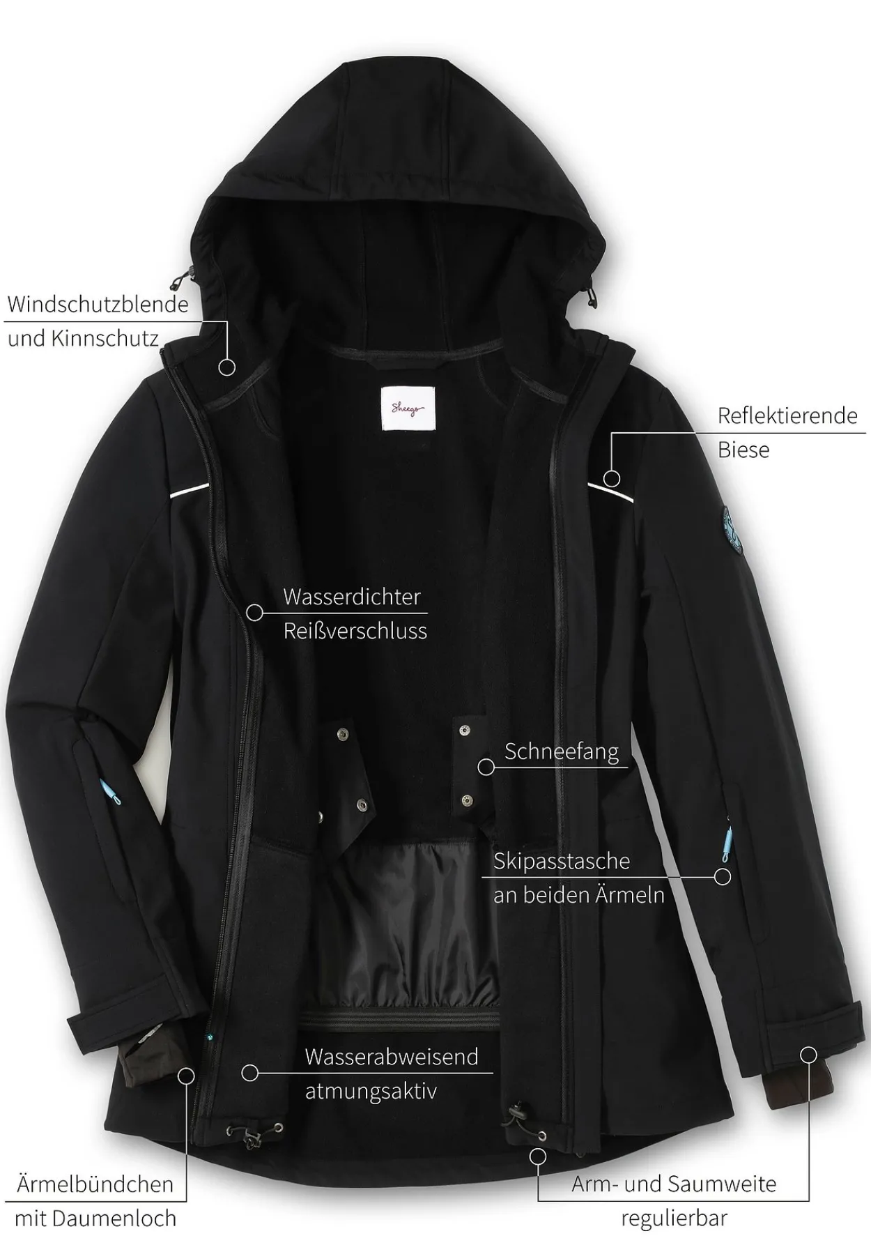 Skijacke aus Softshell, wasser- und windabweisend<sheego Fashion
