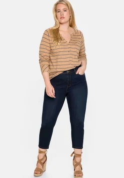 Skinny Jeans in 7/8-Länge, mit Stickerei vorn<sheego New
