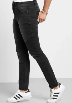 Skinny Power-Stretch-Jeans im Biker-Look<sheego Clearance
