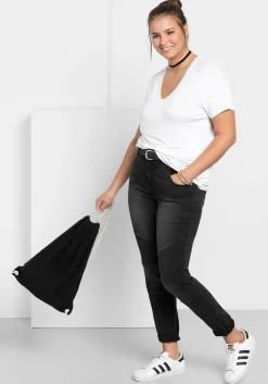 Skinny Power-Stretch-Jeans im Biker-Look<sheego Clearance