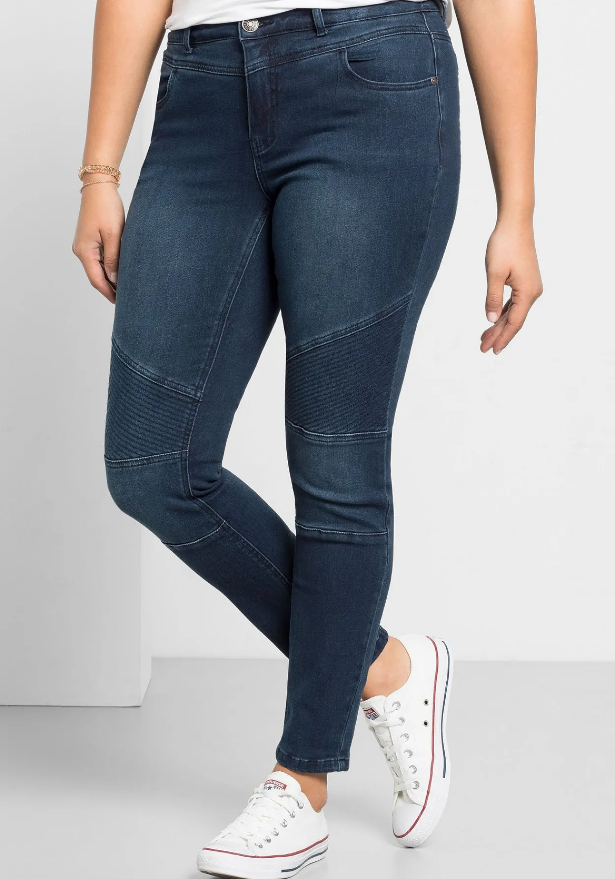 Skinny Power-Stretch-Jeans im Biker-Look<sheego Best