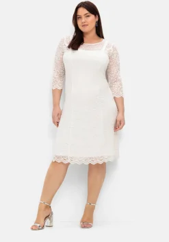 Spitzenkleid mit Wellensaum; knielang<sheego Best