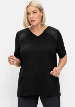 Sportshirt mit Mesh-Einsätzen auf der Schulter<sheego Discount