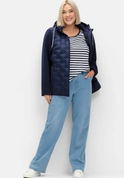 Steppjacke im Materialmix, mit Kapuze<sheego Best