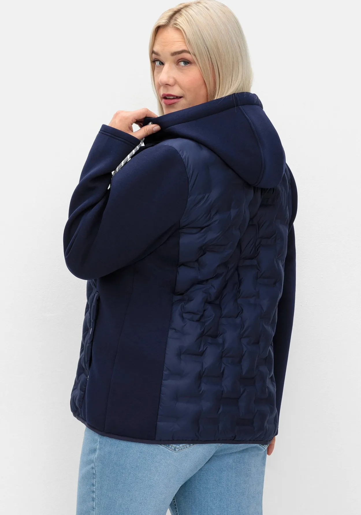 Steppjacke im Materialmix, mit Kapuze<sheego Best