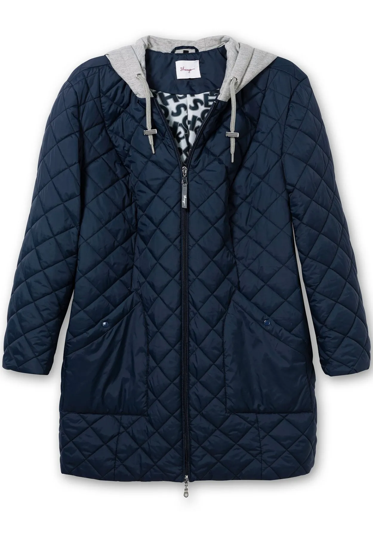 Steppjacke mit Jerseykapuze und 2-Wege-Zipper<sheego New