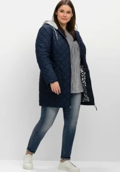 Steppjacke mit Jerseykapuze und 2-Wege-Zipper<sheego New