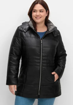 Steppjacke mit Kapuze und Flanell-Details<sheego Hot