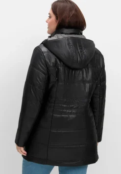 Steppjacke mit Kapuze und Flanell-Details<sheego Hot