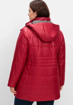 Steppjacke mit Kapuze und Flanell-Details<sheego Outlet