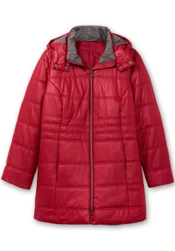 Steppjacke mit Kapuze und Flanell-Details<sheego Outlet