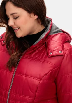 Steppjacke mit Kapuze und Flanell-Details<sheego Outlet