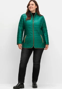 Steppjacke mit Stehkragen und Kontrastdetails<sheego Fashion