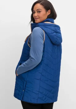 Steppweste mit Kapuze und Kontrastdetails<sheego Sale