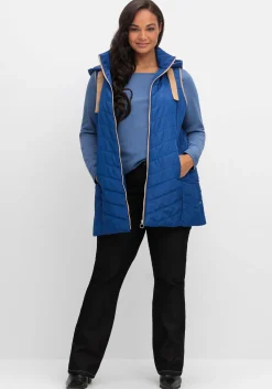 Steppweste mit Kapuze und Kontrastdetails<sheego Sale