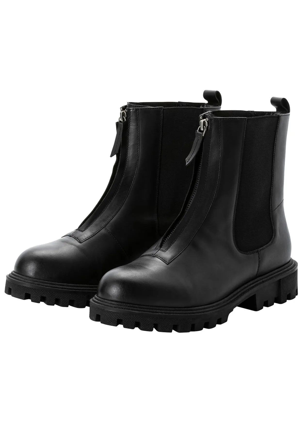 Stiefelette aus Leder, mit Reißverschluss vorn<sheego Outlet