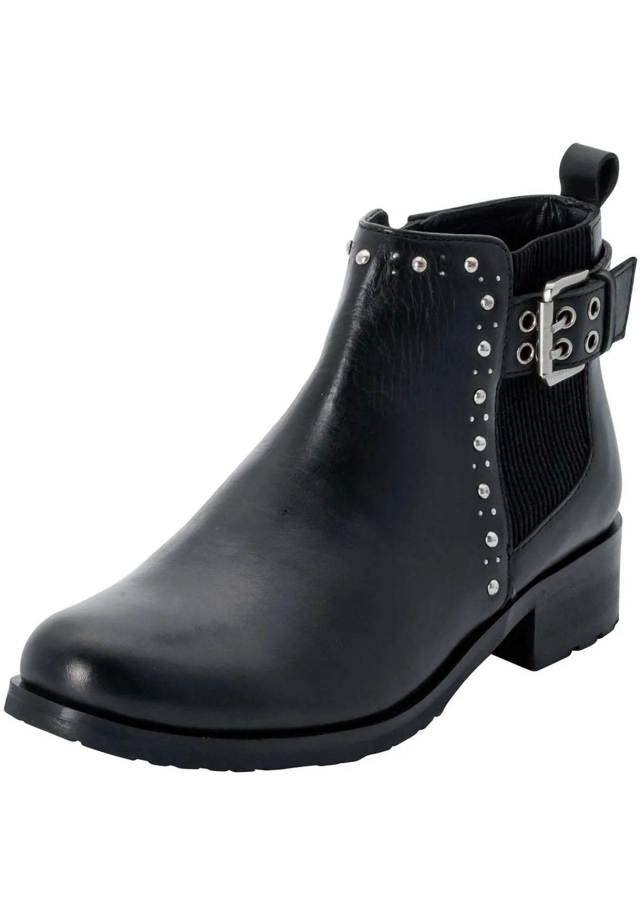 Stiefelette aus Leder mit Nietenbesatz<sheego Fashion