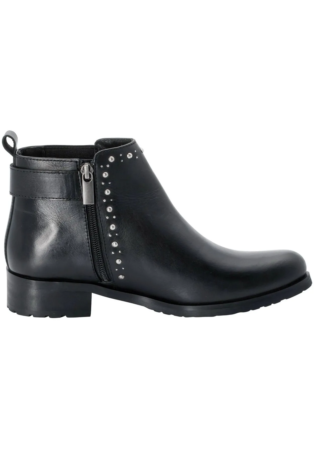 Stiefelette aus Leder mit Nietenbesatz<sheego Fashion