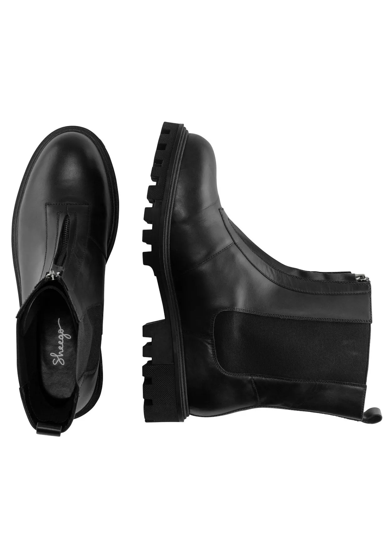 Stiefelette aus Leder, mit Reißverschluss vorn<sheego Outlet