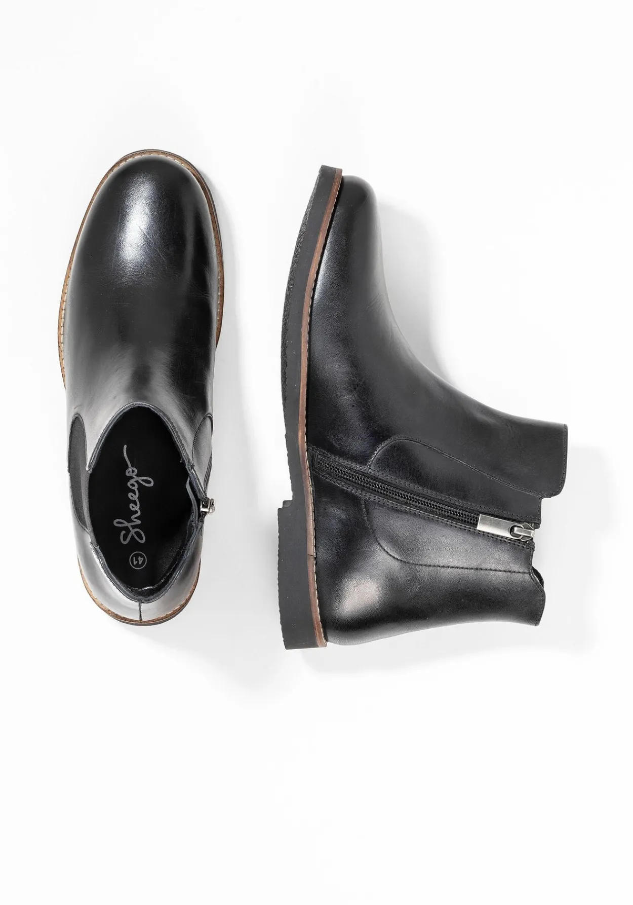 Stiefelette aus Leder mit Stretch-Einsatz<sheego New