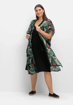 Strandset aus Jerseykleid und offenem Kaftan<sheego Hot