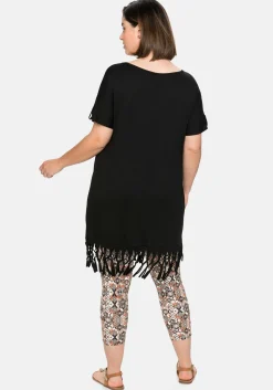 Strandshirt in Longform, mit Fransen am Saum<sheego Discount