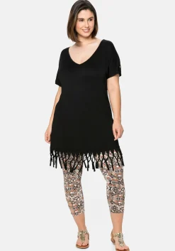 Strandshirt in Longform, mit Fransen am Saum<sheego Discount