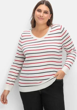 Streifen-Pullover mit Ripp-Abschlüssen<sheego New