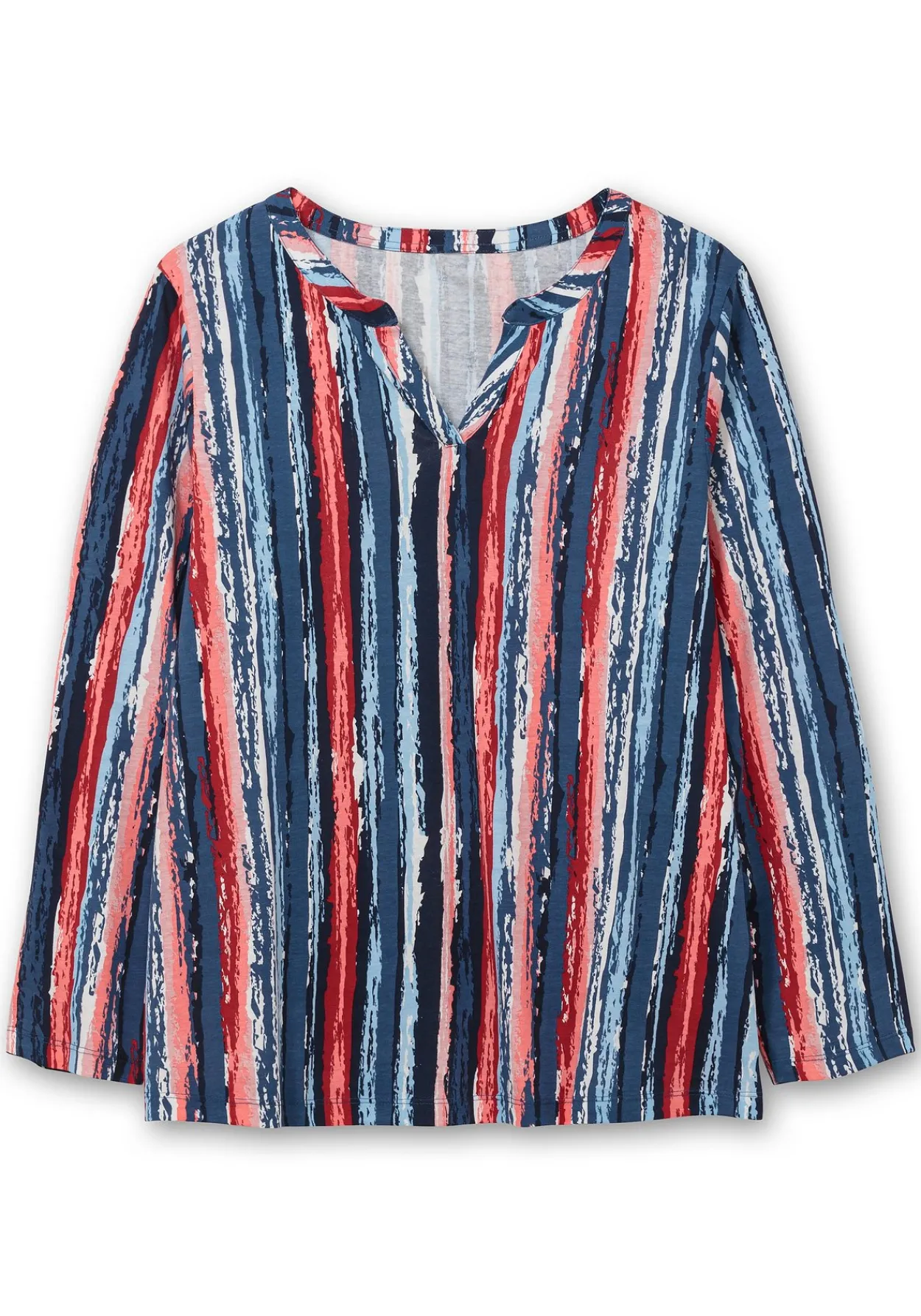 Streifenshirt im Batik-Look, mit Krempelärmeln<sheego Hot