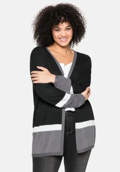Strickjacke im Colourblocking-Stil, in offener Form<sheego Fashion