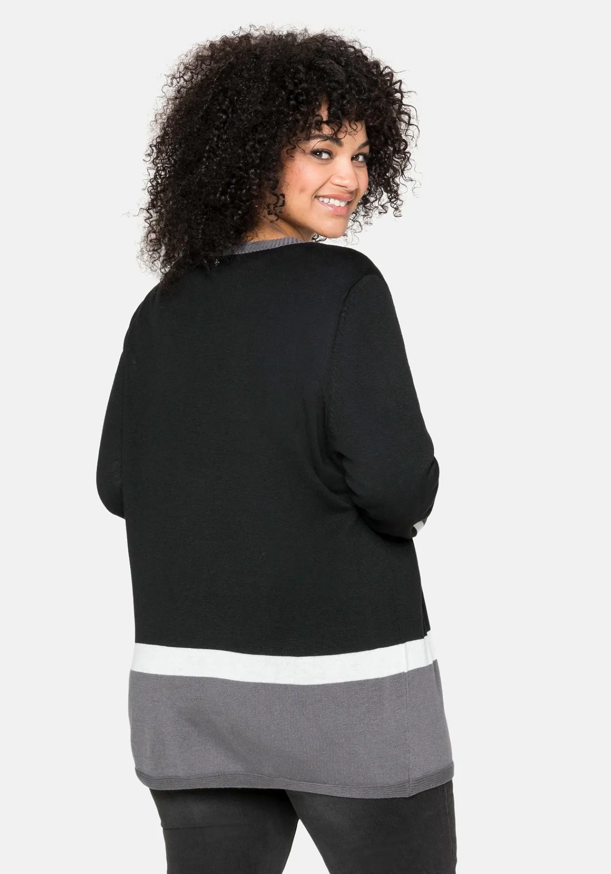 Strickjacke im Colourblocking-Stil, in offener Form<sheego Fashion