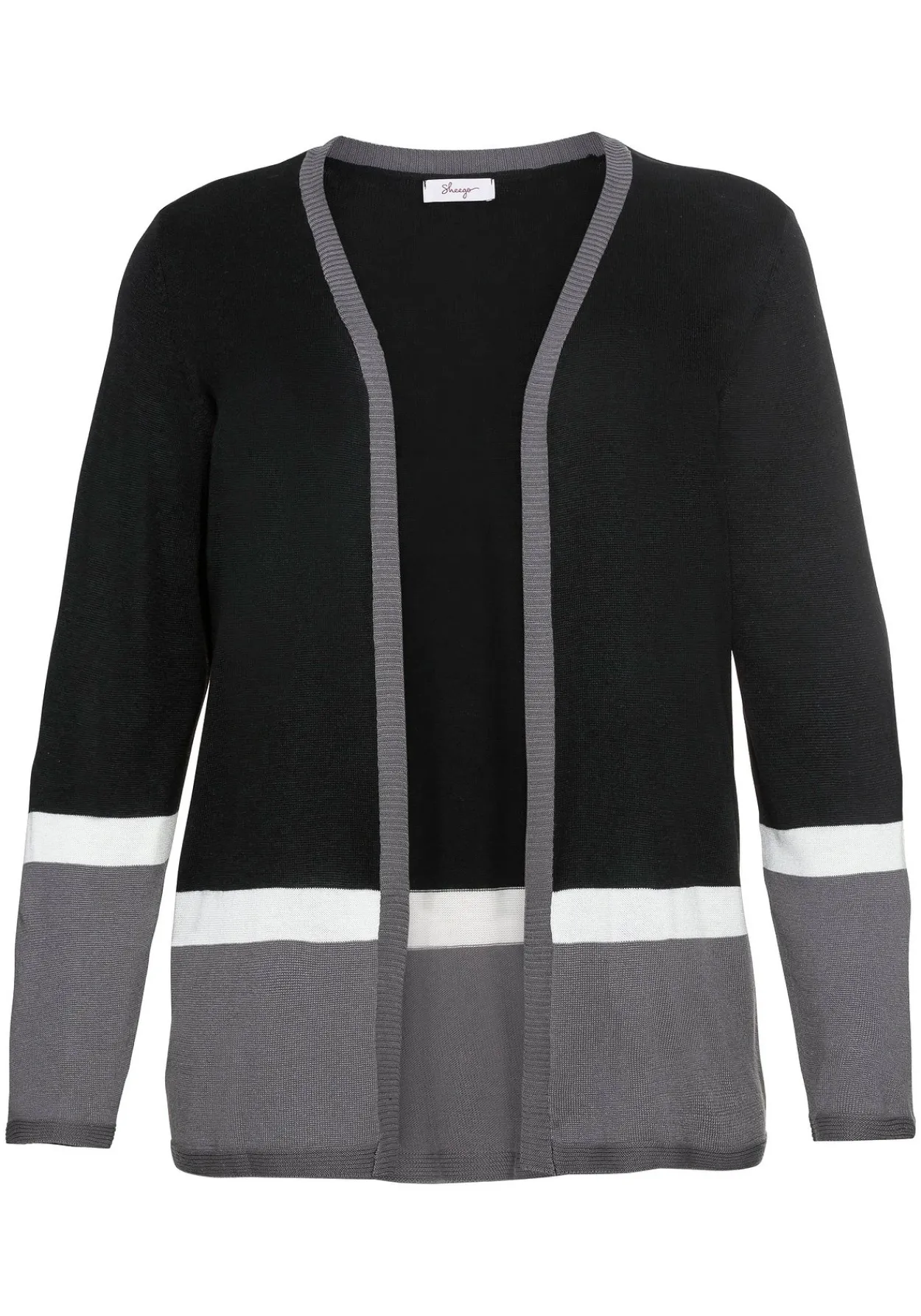 Strickjacke im Colourblocking-Stil, in offener Form<sheego Fashion