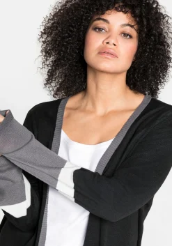 Strickjacke im Colourblocking-Stil, in offener Form<sheego Fashion