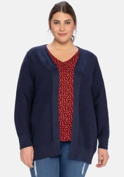 Strickjacke im Linksstrick, offene Form<sheego Fashion