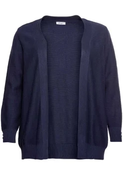 Strickjacke im Linksstrick, offene Form<sheego Fashion