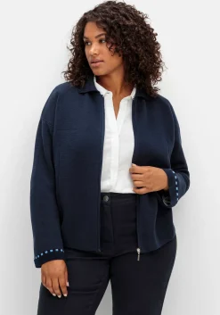 Strickjacke in Blousonform, aus Milanostrick<sheego Clearance