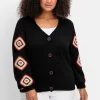 Strickjacke mit aufgenähten Häkelpatches<sheego by Joe Browns Best