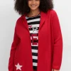 Strickjacke mit Kapuze und Jacquard-Details<sheego Fashion