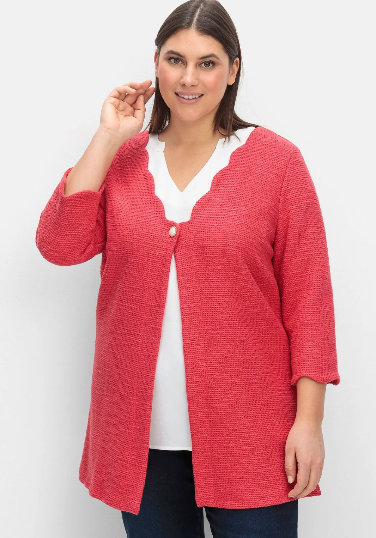 Strickjacke mit Knopfverschluss, aus Bouclé-Qualität<creation L Sale