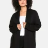 Strickjacke mit schmalem Schalkragen, offene Form<sheego Best