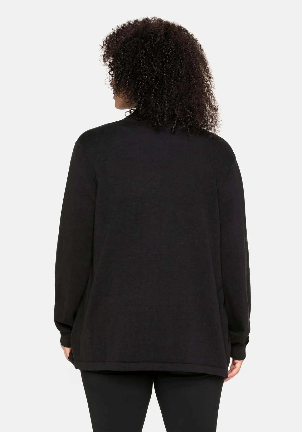 Strickjacke mit schmalem Schalkragen, offene Form<sheego Best