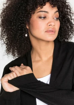 Strickjacke mit schmalem Schalkragen, offene Form<sheego Best