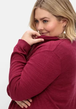 Strickjacke mit schmalem Schalkragen, offene Form<sheego Discount