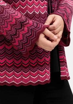 Strickjacke mit Trompetenärmeln, im Zickzackmuster<sheego Best