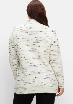 Strickjacke mit Troyerkragen und Reißverschluss<sheego Outlet