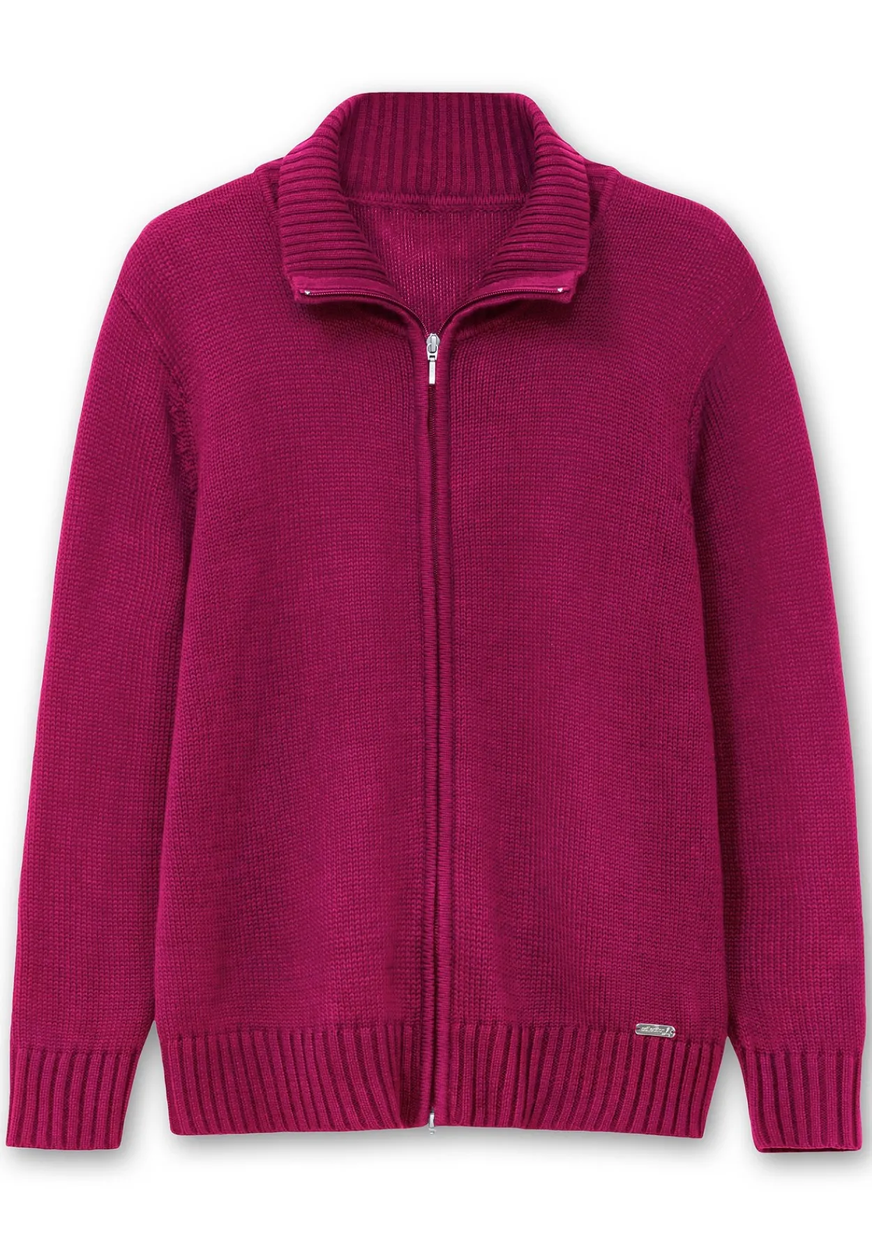 Strickjacke mit Troyerkragen und 2-Wege-Zipper<sheego New