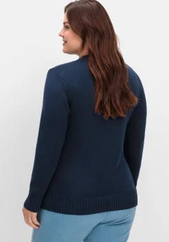 Strickjacke mit V-Ausschnitt und Knöpfen, tailliert<sheego Online