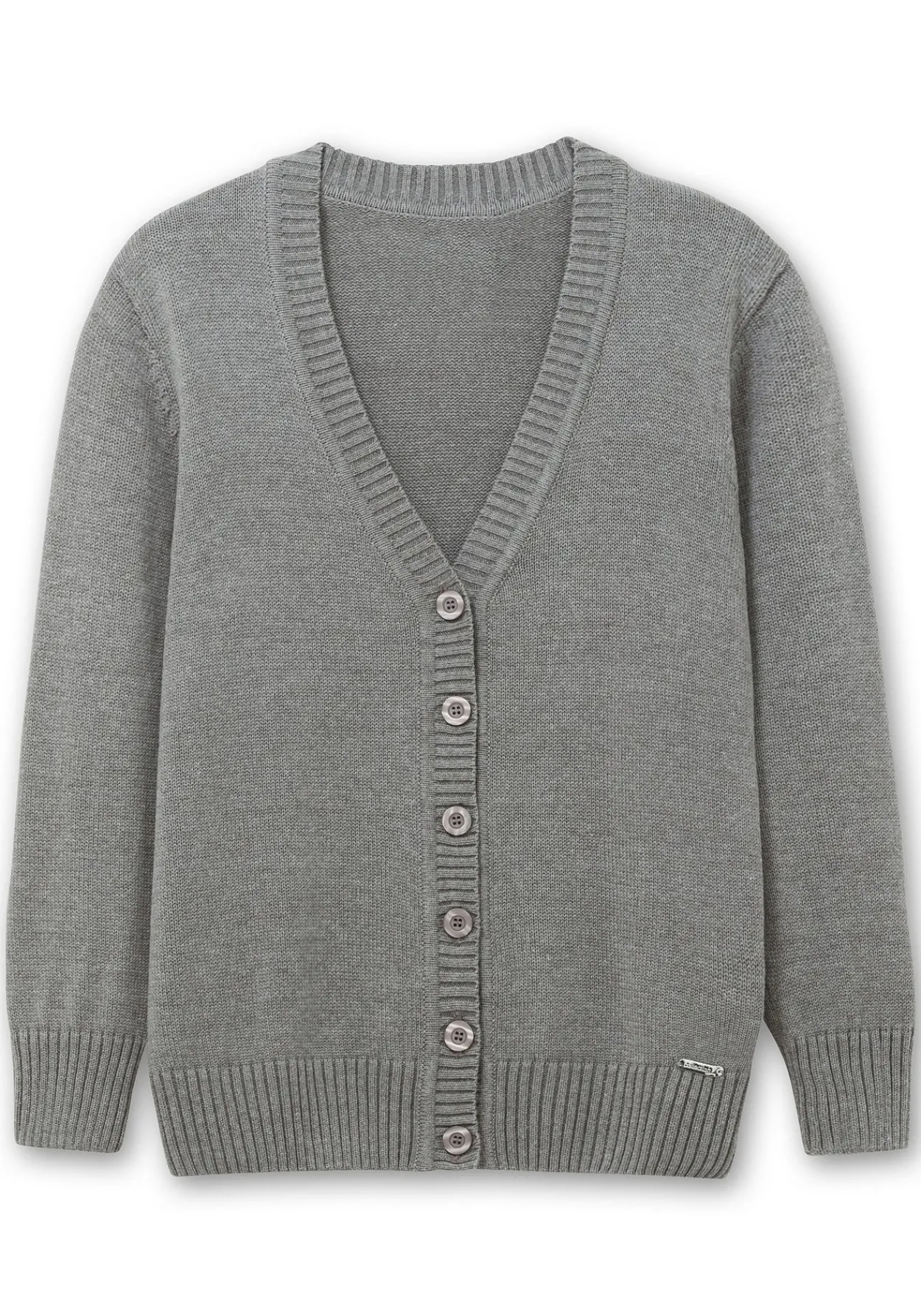 Strickjacke mit V-Ausschnitt und Knöpfen, tailliert<sheego New