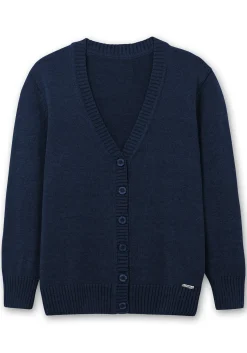 Strickjacke mit V-Ausschnitt und Knöpfen, tailliert<sheego Online