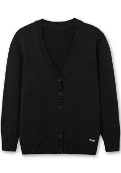 Strickjacke mit V-Ausschnitt und Knöpfen, tailliert<sheego Hot